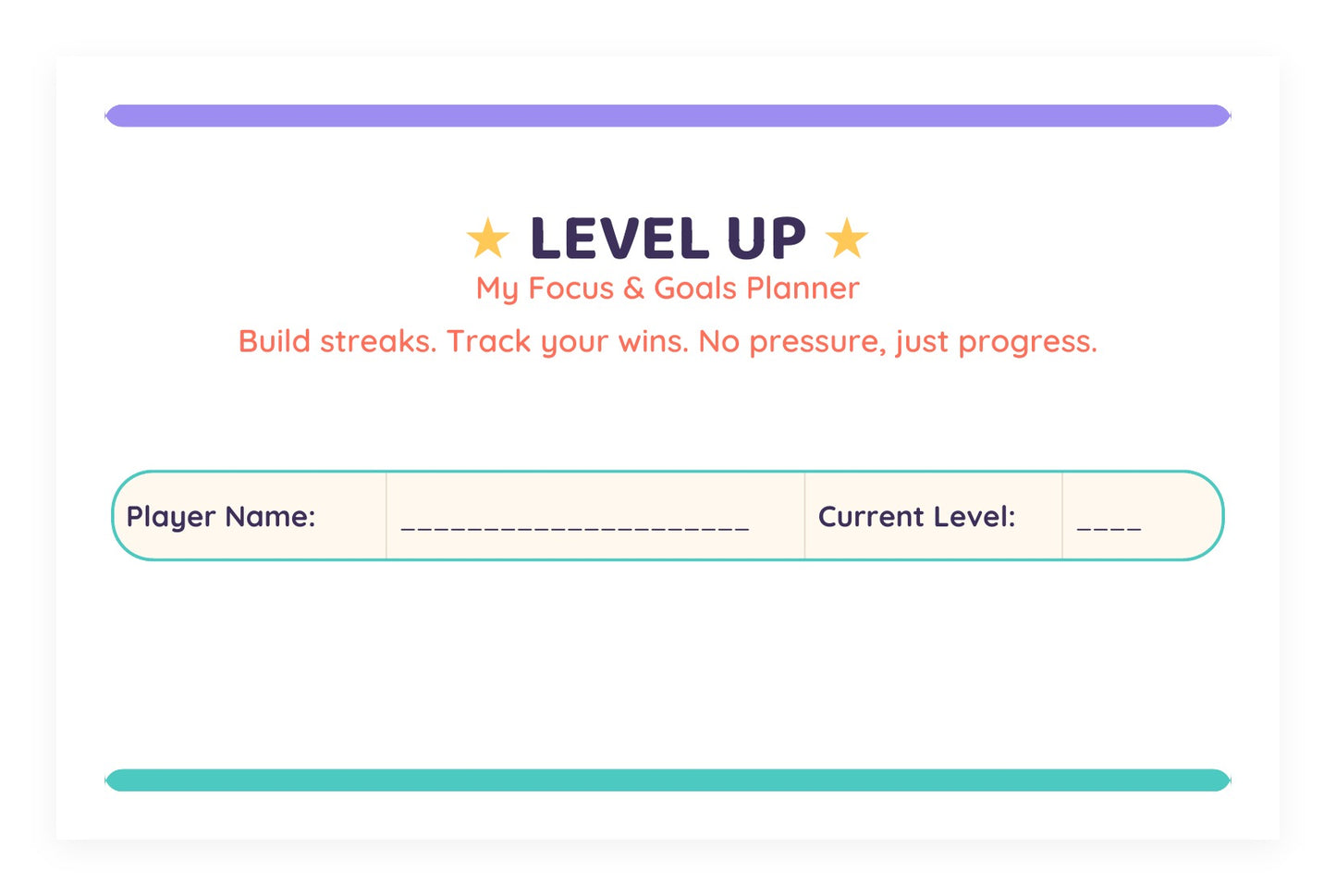 Level Up Planner — Focus, Homework & Habit Tracker for Tweens, Ages 9-12