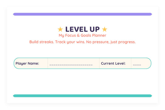 Level Up Planner — Focus, Homework & Habit Tracker for Tweens, Ages 9-12