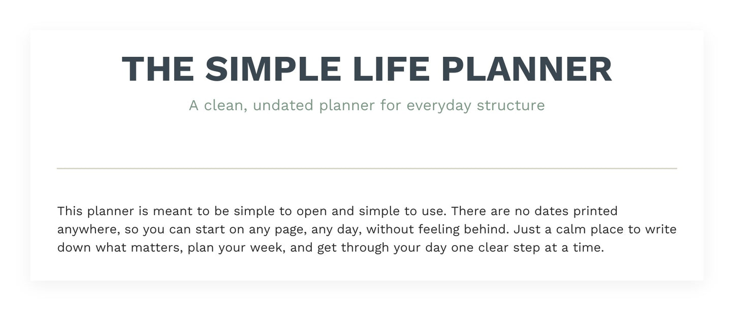 The Simple Life Planner