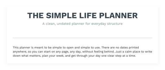 The Simple Life Planner