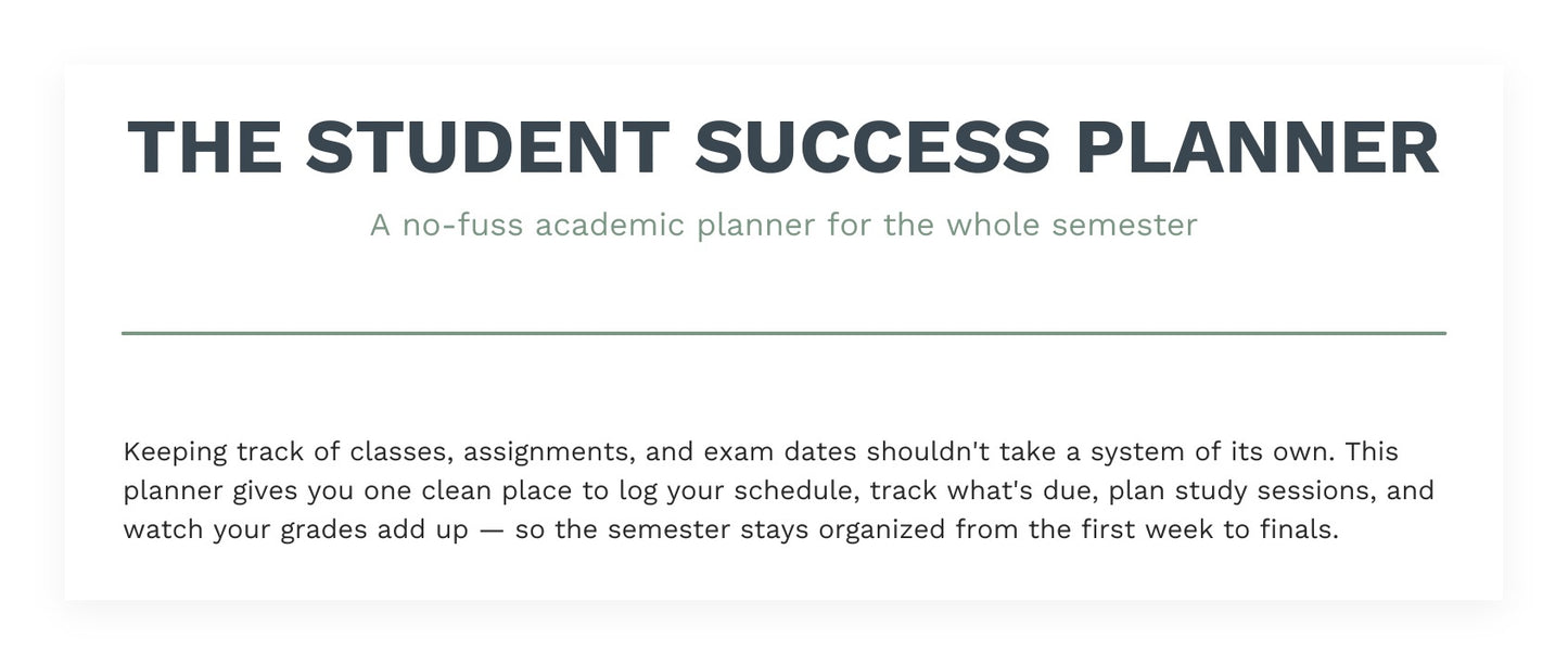 The Student Success Planner