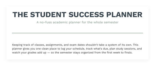 The Student Success Planner