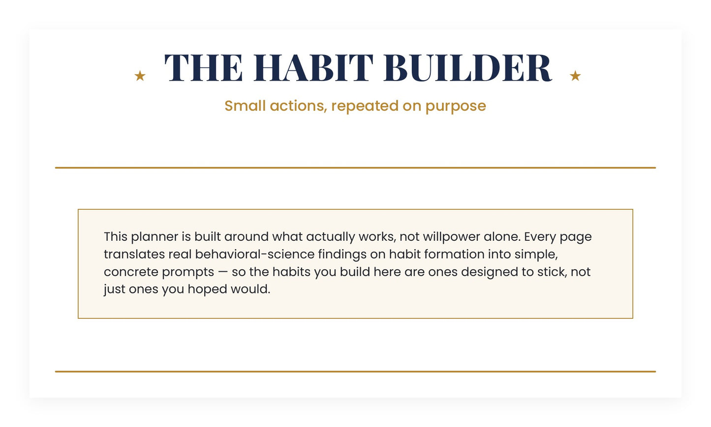 The Habit Builder