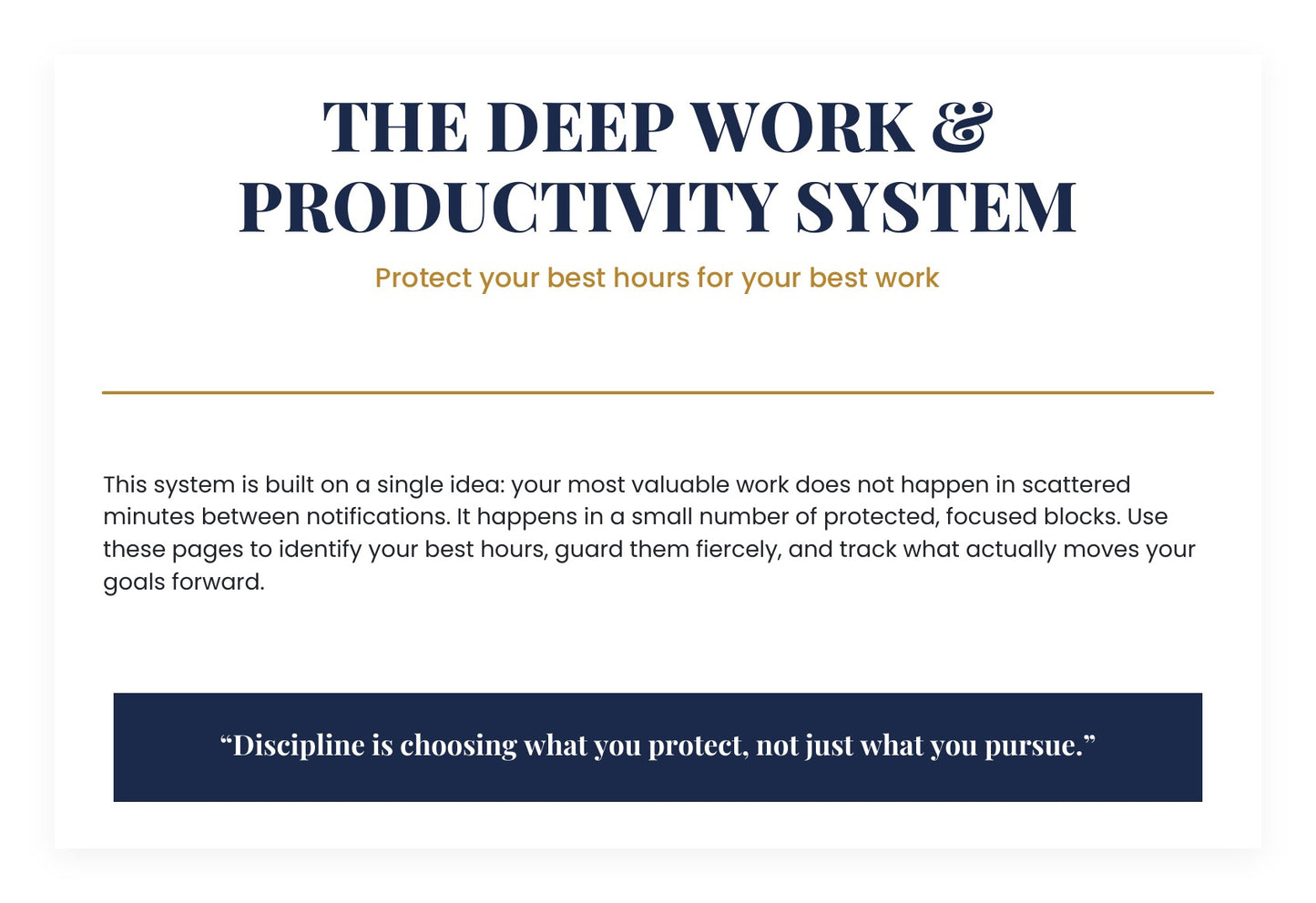 The Deep Work & Productivity System