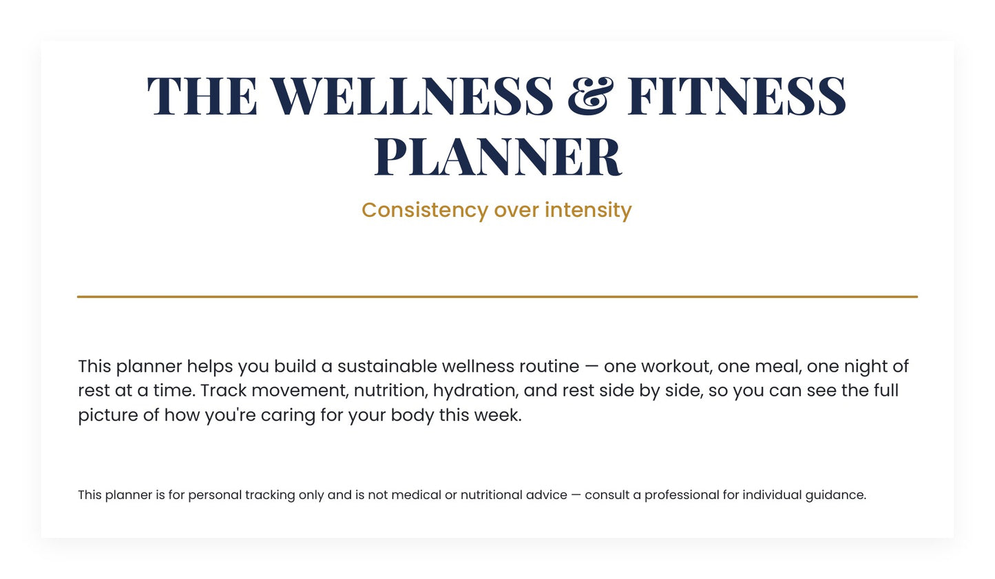 Wellness & Fitness Planner
