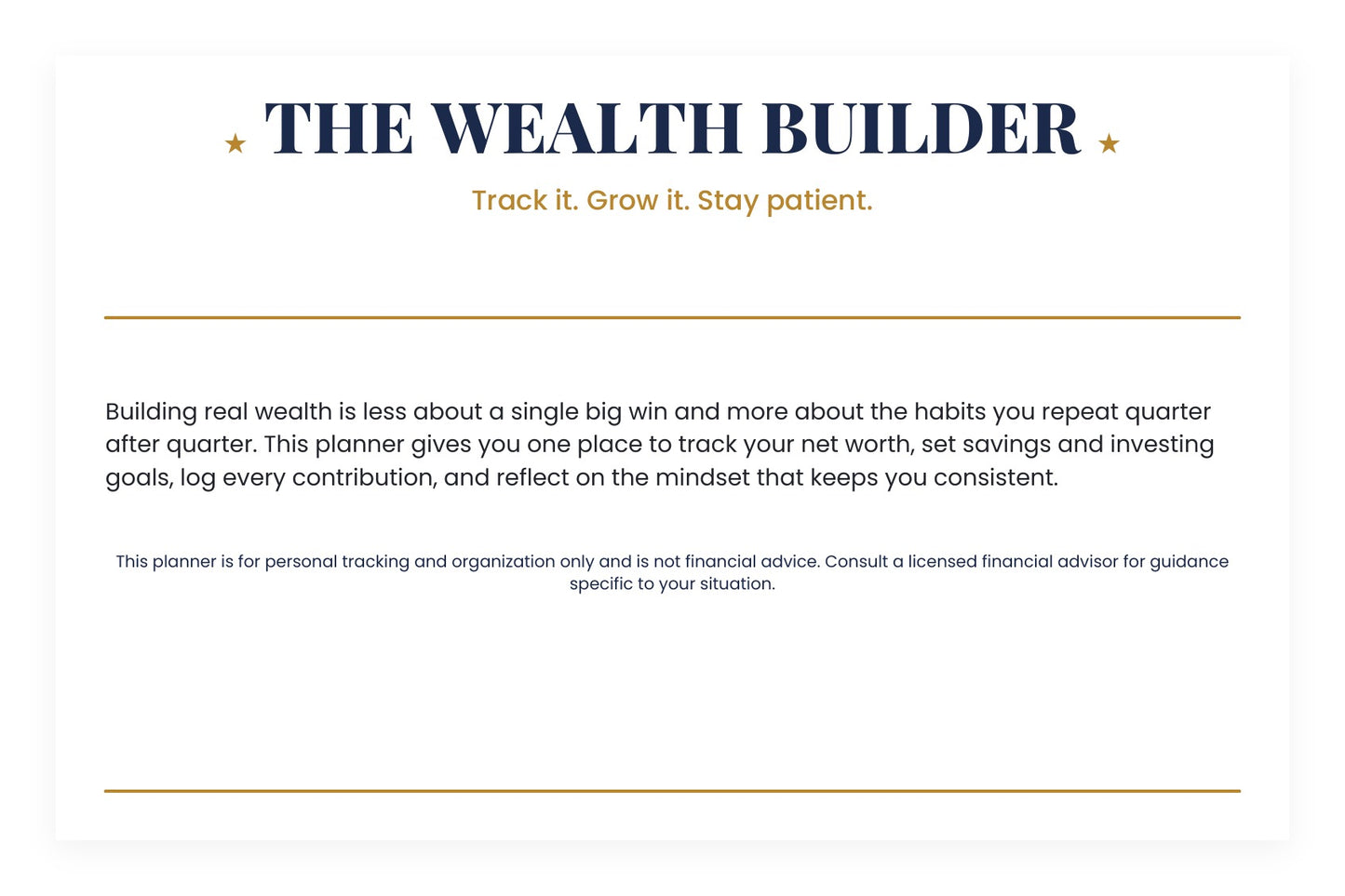 Wealth Builder